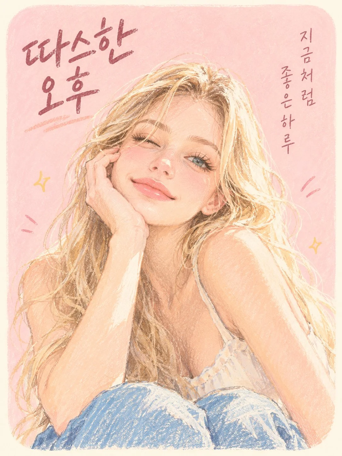 파스텔 손그림 포스터 프롬프트