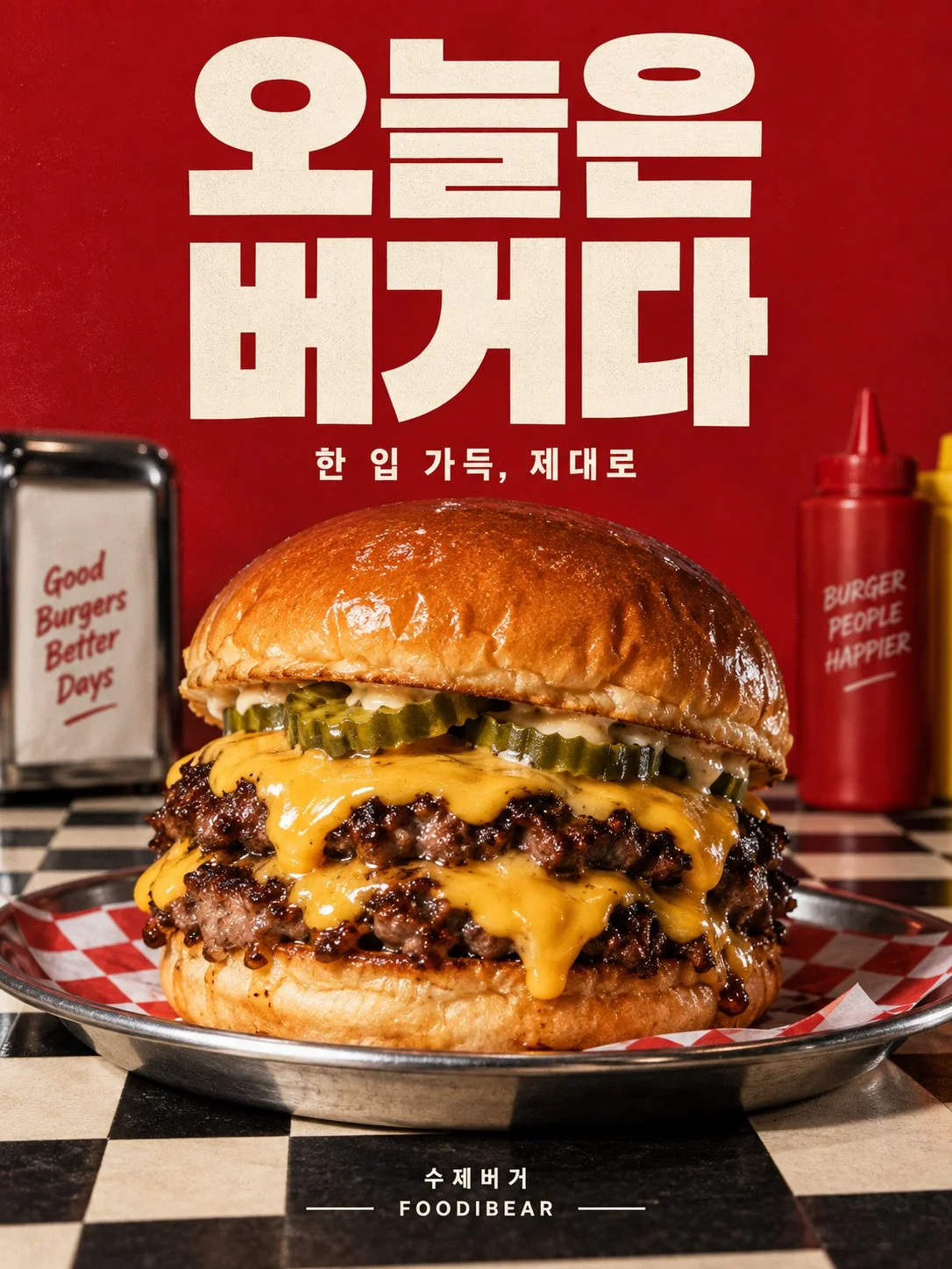 오늘은 버거다 — 수제버거 메뉴 포스터