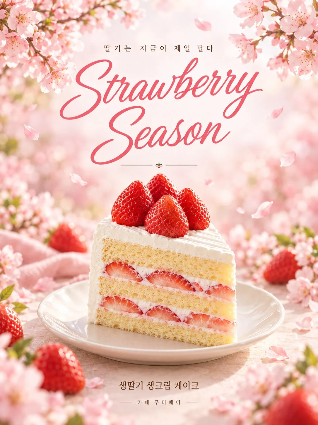 Strawberry Season — 봄 시즌 딸기 케이크 포스터 1