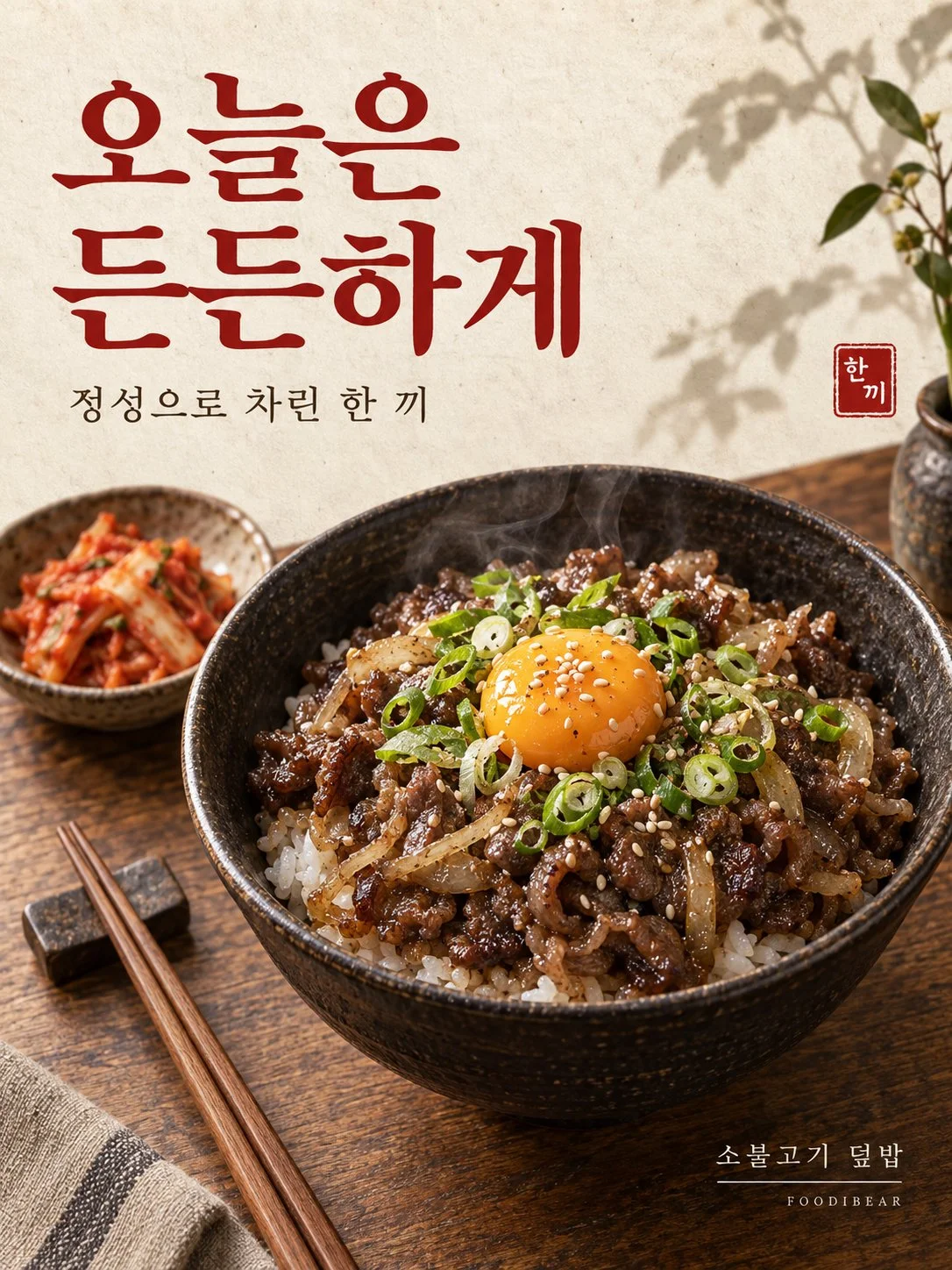 오늘은 든든하게 — 한식 메뉴 포스터 1