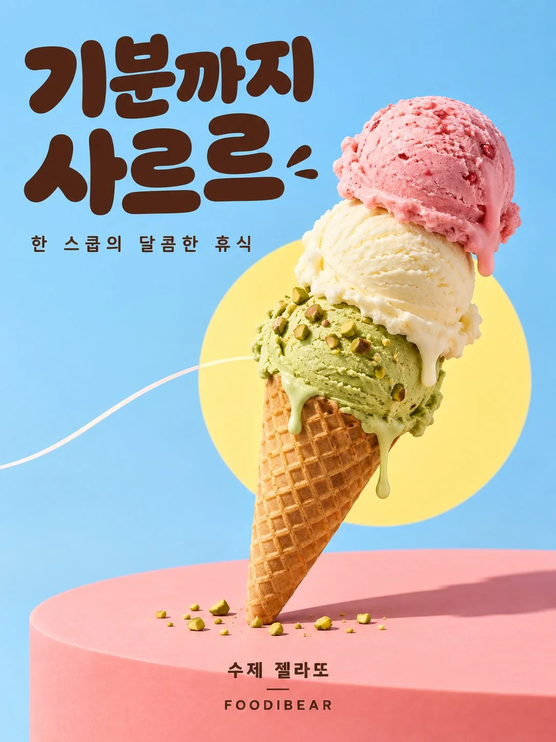 기분까지 사르르 — 젤라또 메뉴 포스터 1